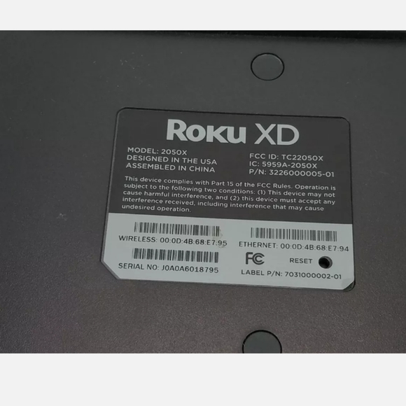 Roku XD Streaming Player 2050X-RTL-00 - Black with power cords adapter - Picture 3 of 5